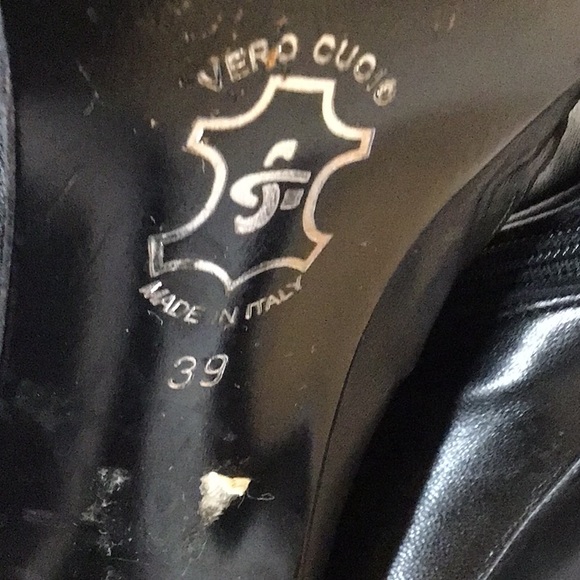 GUIDO SGARIGLIA BLACK LEATHER SQUARE TOE  BOOTS SHOES SZ 39 - Picture 9 of 14